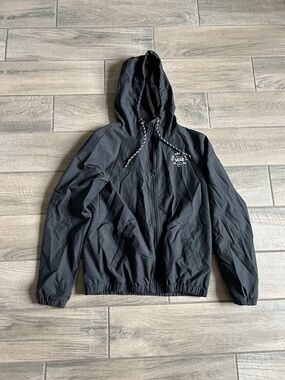 Vans Black Hooded Zip Windbreaker